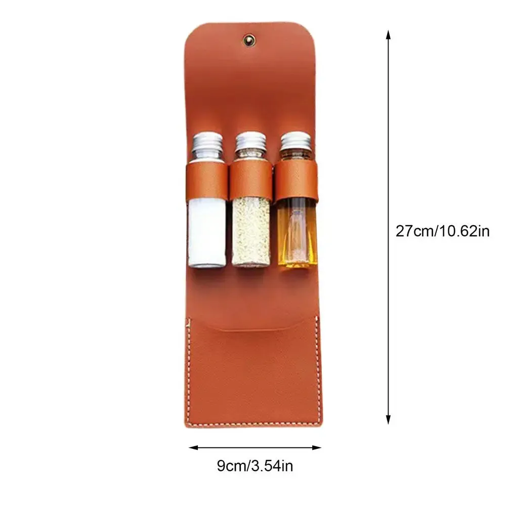 Portable Outdoor Camping Spice Bottles Kit - Travel Spice Bag Organizer