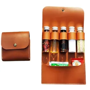 Portable Outdoor Camping Spice Bottles Kit - Travel Spice Bag Organizer