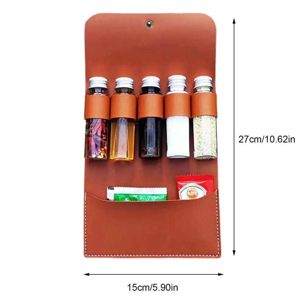 Portable Outdoor Camping Spice Bottles Kit - Travel Spice Bag Organizer
