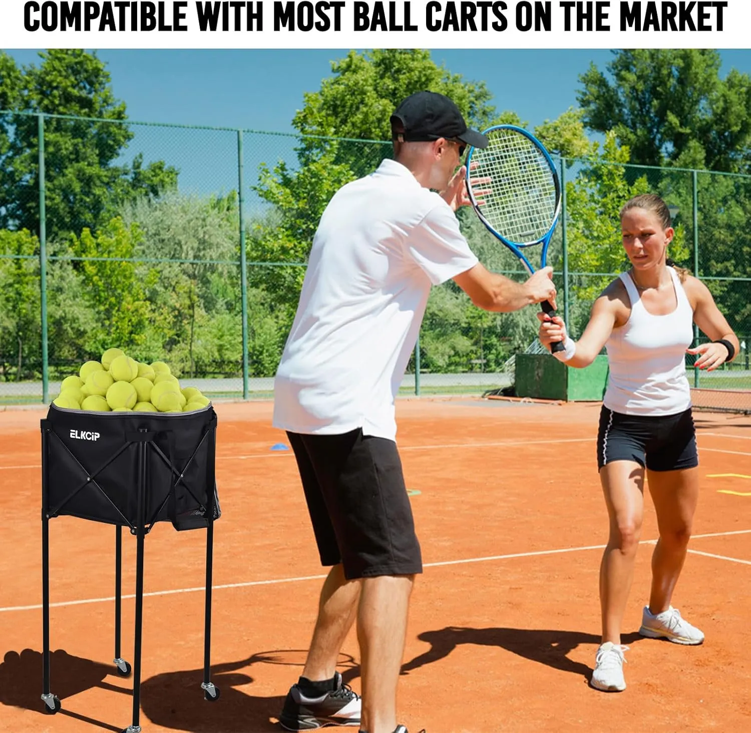 Portable Pickleball & Tennis Ball Collector - Pickleball Retriever Basket Carrier Gatherer Picker Hopper Container for Picking and Storage Training Tool for Ball