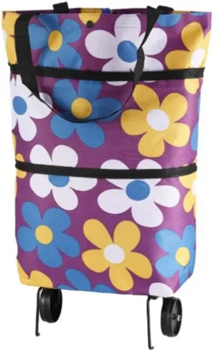 Portable Shopping Bag with Telescopic Storage Bag Outdoor Folding Shopping Cart