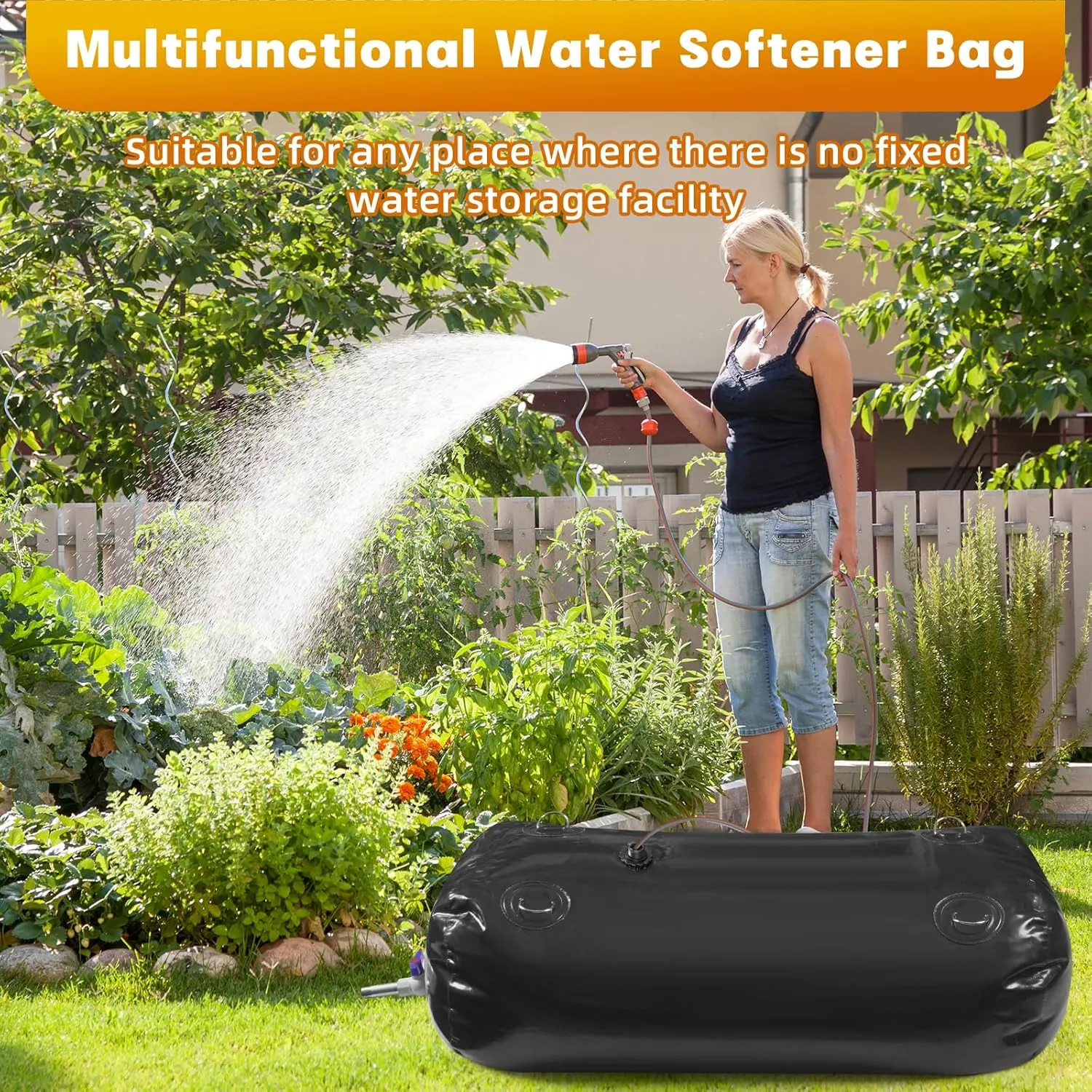Portable Water Storage Bladder Portable PVC Water Reservoir with valves and Overflow Kit Containers Foldable Water Tank for Outdoor Use Fire Protection Agricultural Irrigation Black 63.4 Gallons(240L)