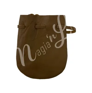 Pouch Leather Soft Natural with Strap 2.75 X 3.5″