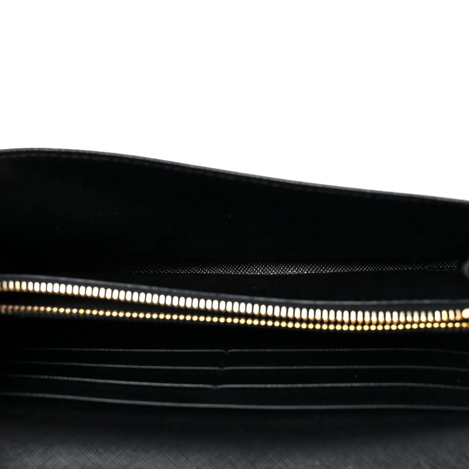 Prada Black Saffiano Leather Snap ID Holder Long Wallet 1MH132