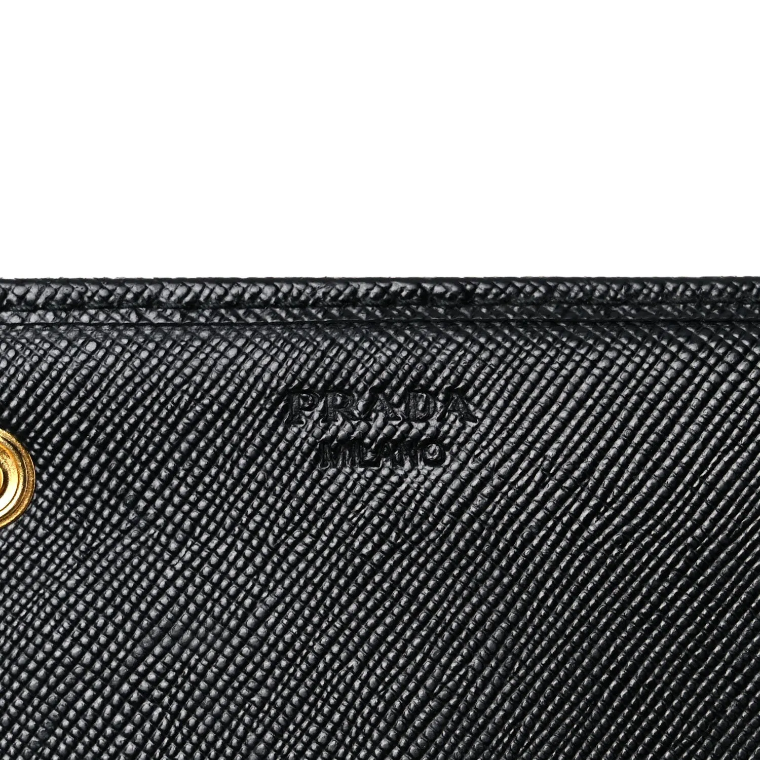 Prada Black Saffiano Leather Snap ID Holder Long Wallet 1MH132