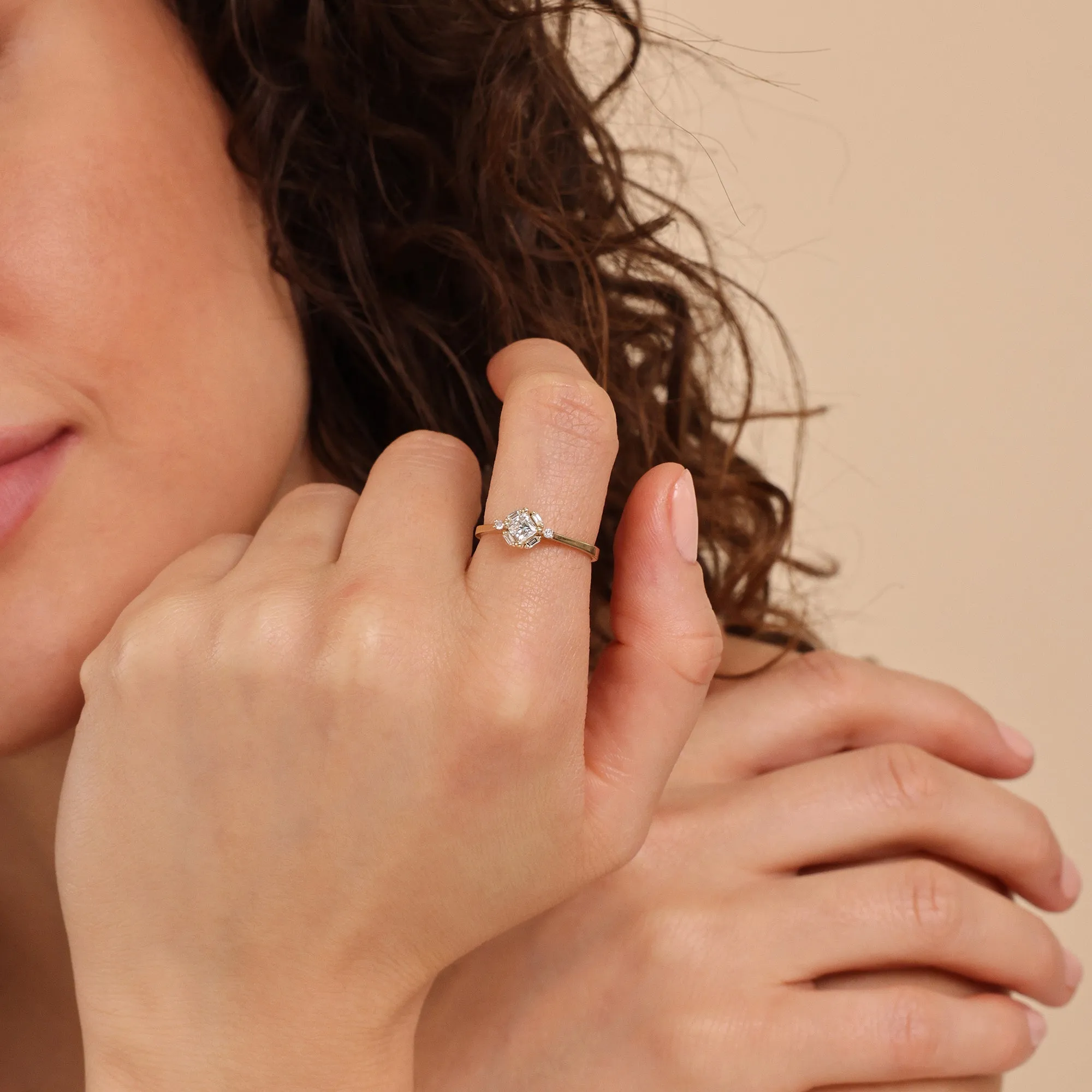 Princess-Cut Diamond Engagement Ring, Juno