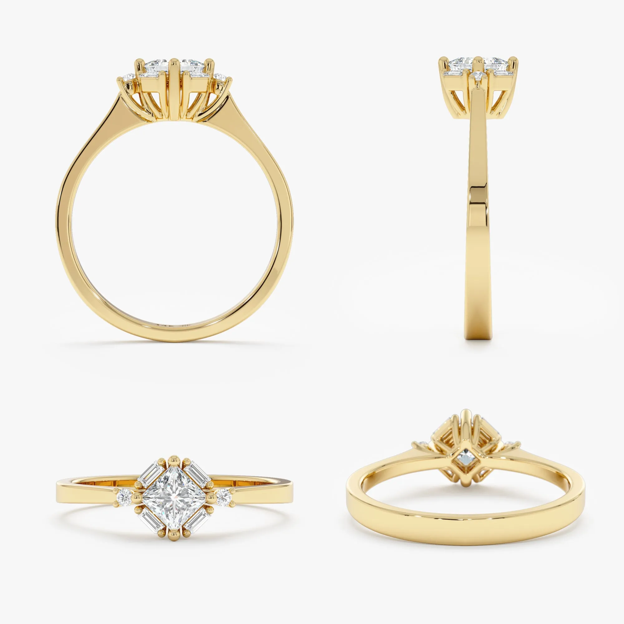 Princess-Cut Diamond Engagement Ring, Juno