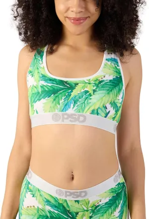 PSD Women's Recreational Print Sports Bra - Racerback Sports Bras for Women with Breathable Microfiber Fabric