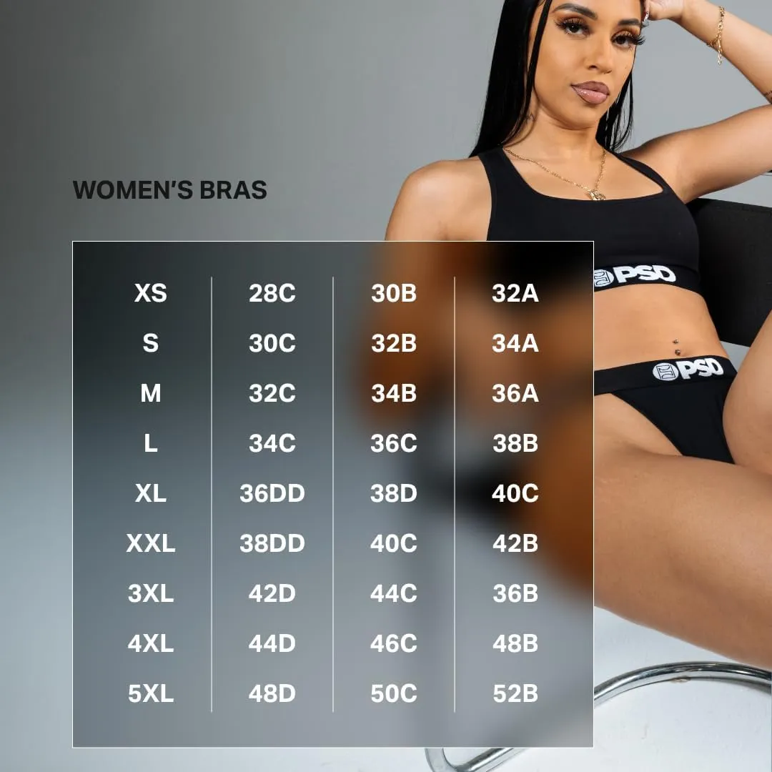 PSD Women's Recreational Print Sports Bra - Racerback Sports Bras for Women with Breathable Microfiber Fabric