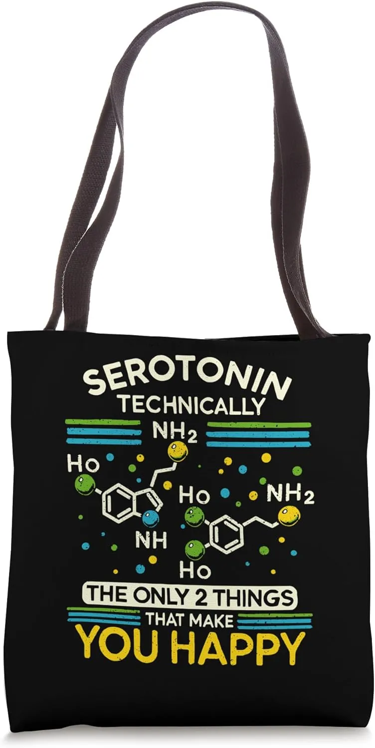Psychology Serotonin Dopamine Chemical Formula Psychologist Tote Bag