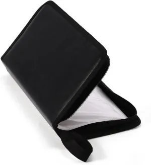 PU Leather CD Case, 80 Capacity Heavy Duty CD Wallets Portable VCD DVD Disc Storage Case Bag Organizer Holder(Black)