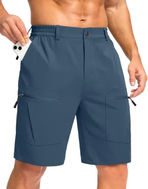 Pudolla Men's Hiking Cargo Shorts 9" Lightweight Stretch Travel Work Shorts for Men Outdoor Casual with 5 Pockets