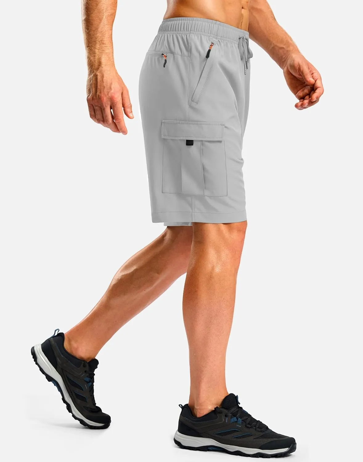 Pudolla Men's Hiking Cargo Shorts with 5 Pockets Lightweight 9" Outdoor Work Casual Shorts for Men Travel Fishing