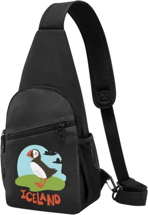 Puffins Animals of Iceland Set Sling Bag Crossbody Backpack Shoulder Casual Daypack Bags for Men Women