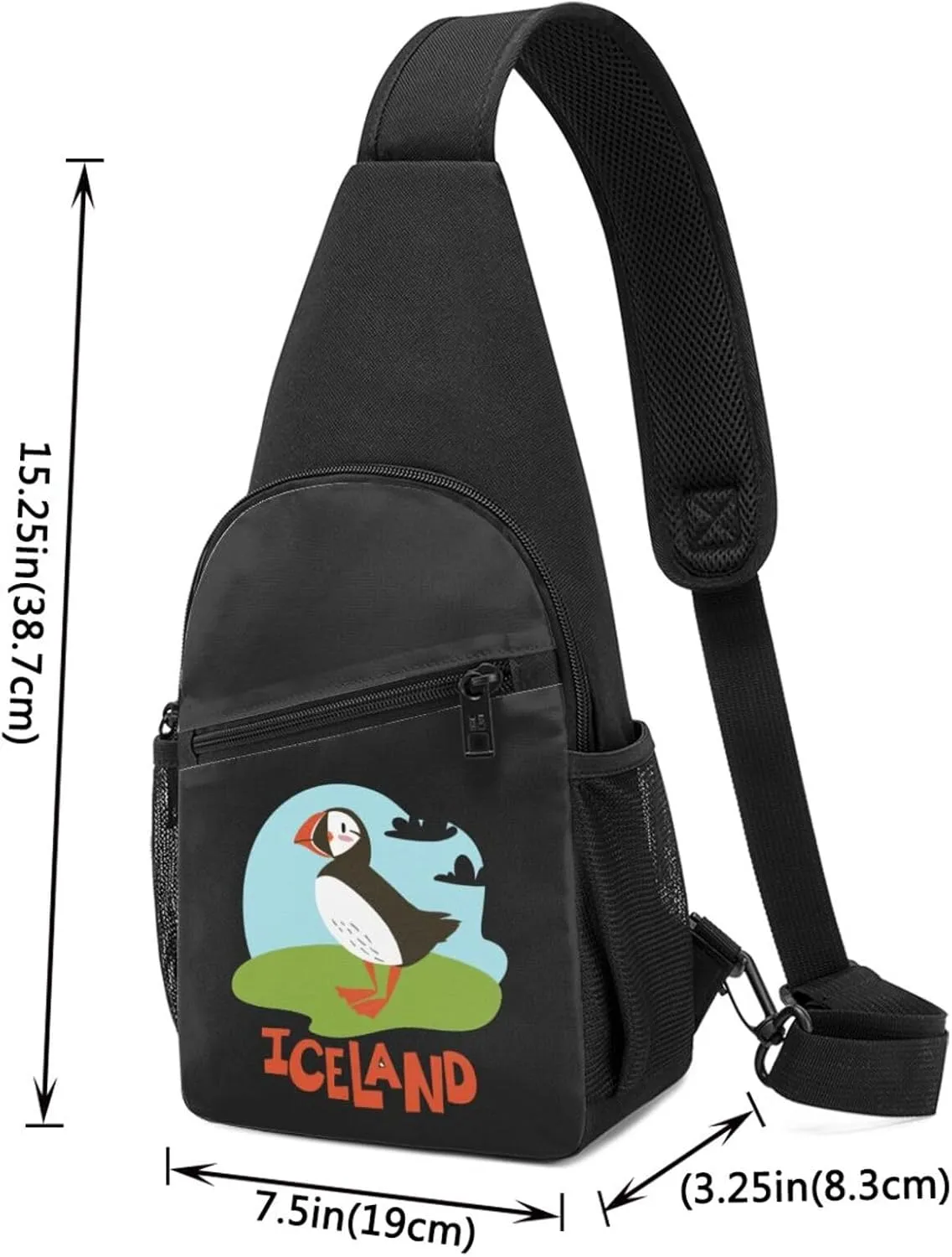 Puffins Animals of Iceland Set Sling Bag Crossbody Backpack Shoulder Casual Daypack Bags for Men Women