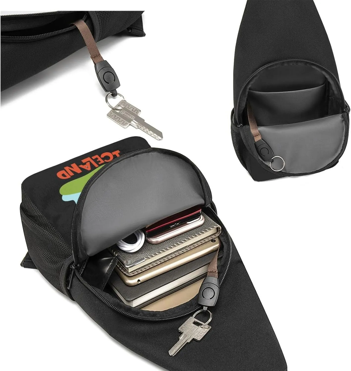 Puffins Animals of Iceland Set Sling Bag Crossbody Backpack Shoulder Casual Daypack Bags for Men Women
