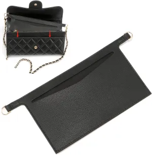 Purse Insert Organizer Conversion Kit for Emilie Wallet, Crossbody Conversion kit Compatible with LV Sarah Wallet, Convert Classic Long Flap Wallet Into Crossbody Bag (Black)