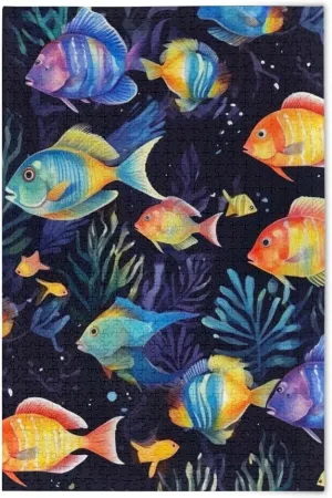 Puzzles for Adults 1000 Piece Colorful Tropical Fish Jigsaw Puzzles Kids Game Toys Gift Home Decor 202A2616
