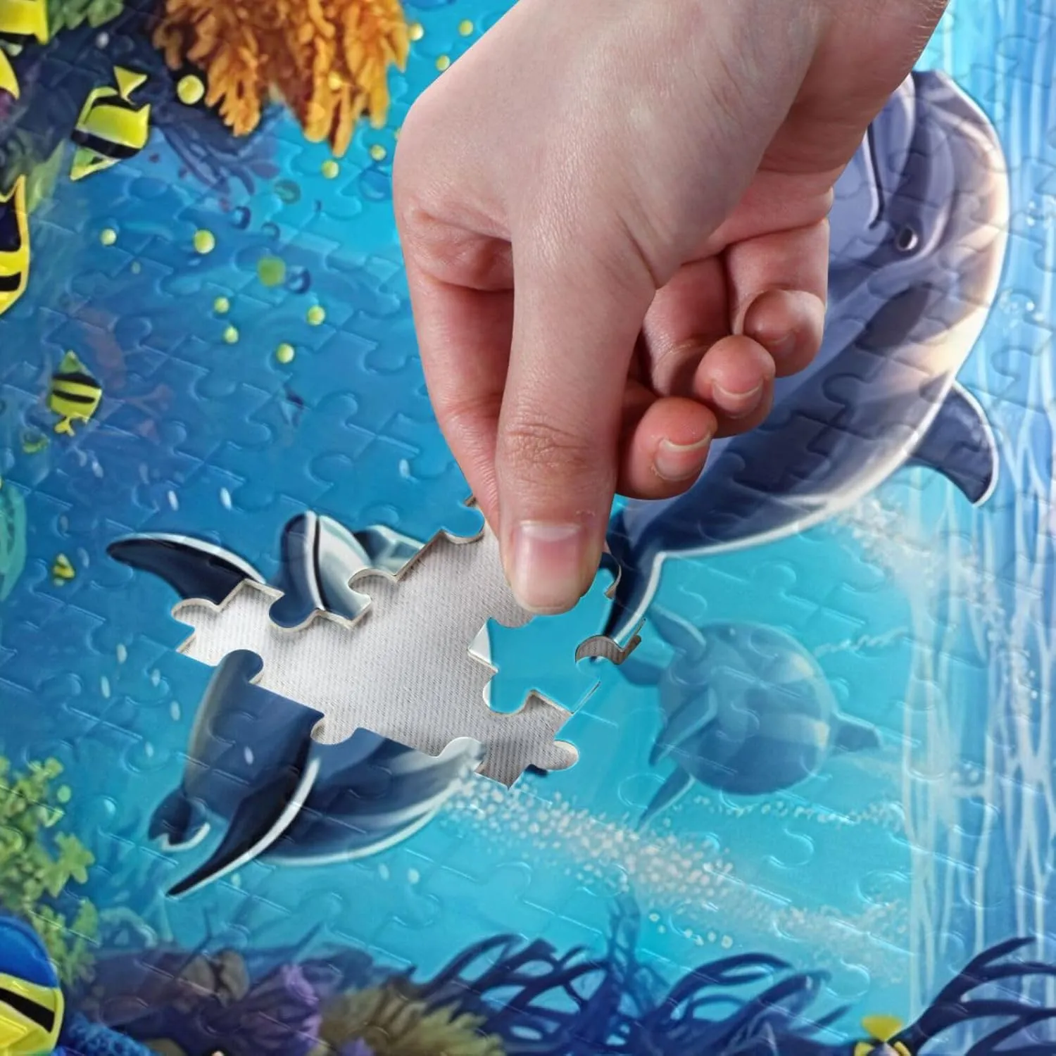 Puzzles for Adults 1000 Piece Dolphin Fish Undersea Jigsaw Puzzles Kids Game Toys Gift Home Decor 202A2491