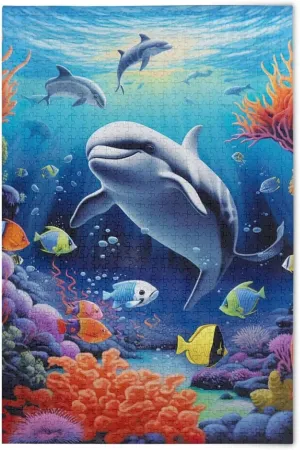 Puzzles for Adults 1000 Piece Whales Dolphin Fish Undersea Jigsaw Puzzles Kids Game Toys Gift Home Decor 202A2473