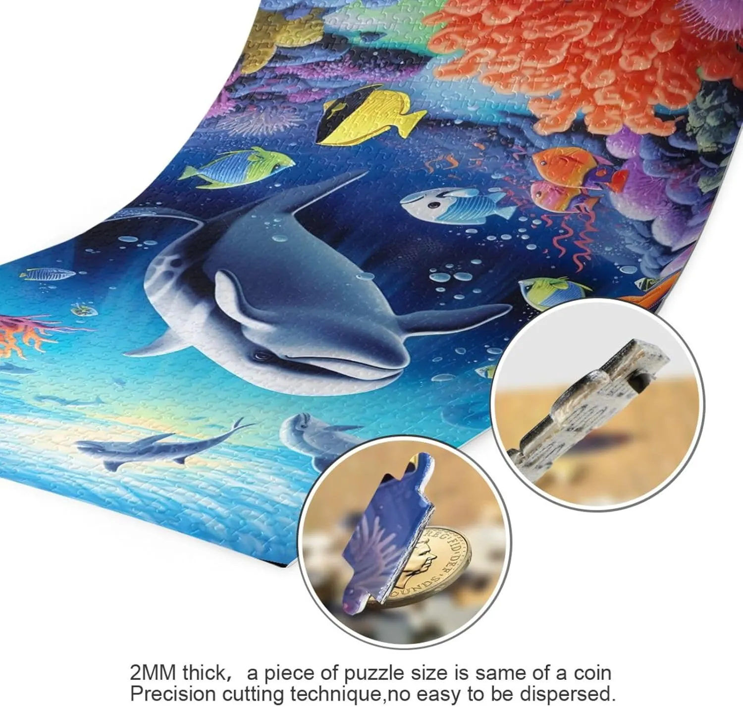 Puzzles for Adults 1000 Piece Whales Dolphin Fish Undersea Jigsaw Puzzles Kids Game Toys Gift Home Decor 202A2473