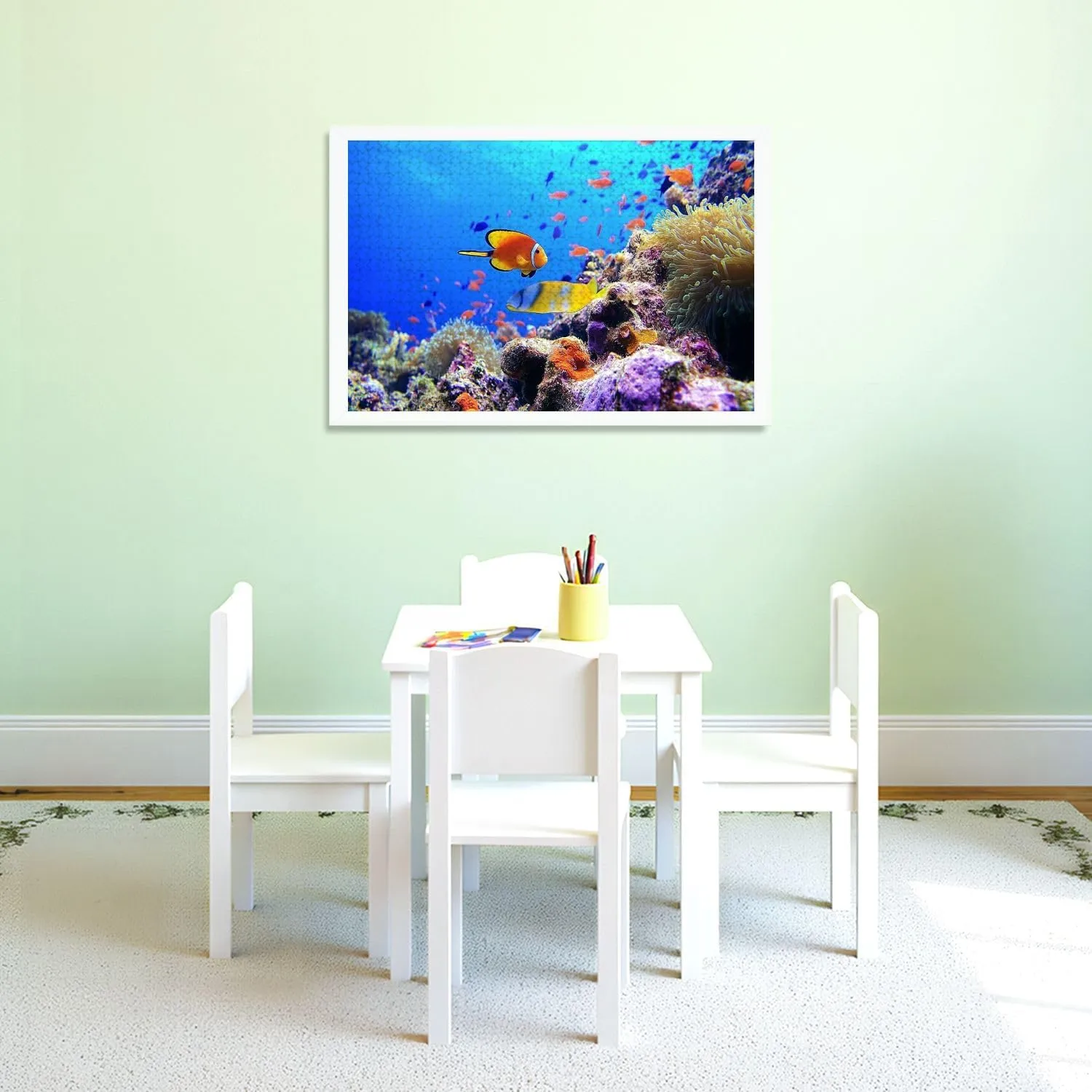 Puzzles for Adults 1000 Pieces Coral Diving Tropical Fish Wooden Jigsaw Puzzles Challenging Fun Educational Family Games Kid Toys Art Work Gift Home Decor