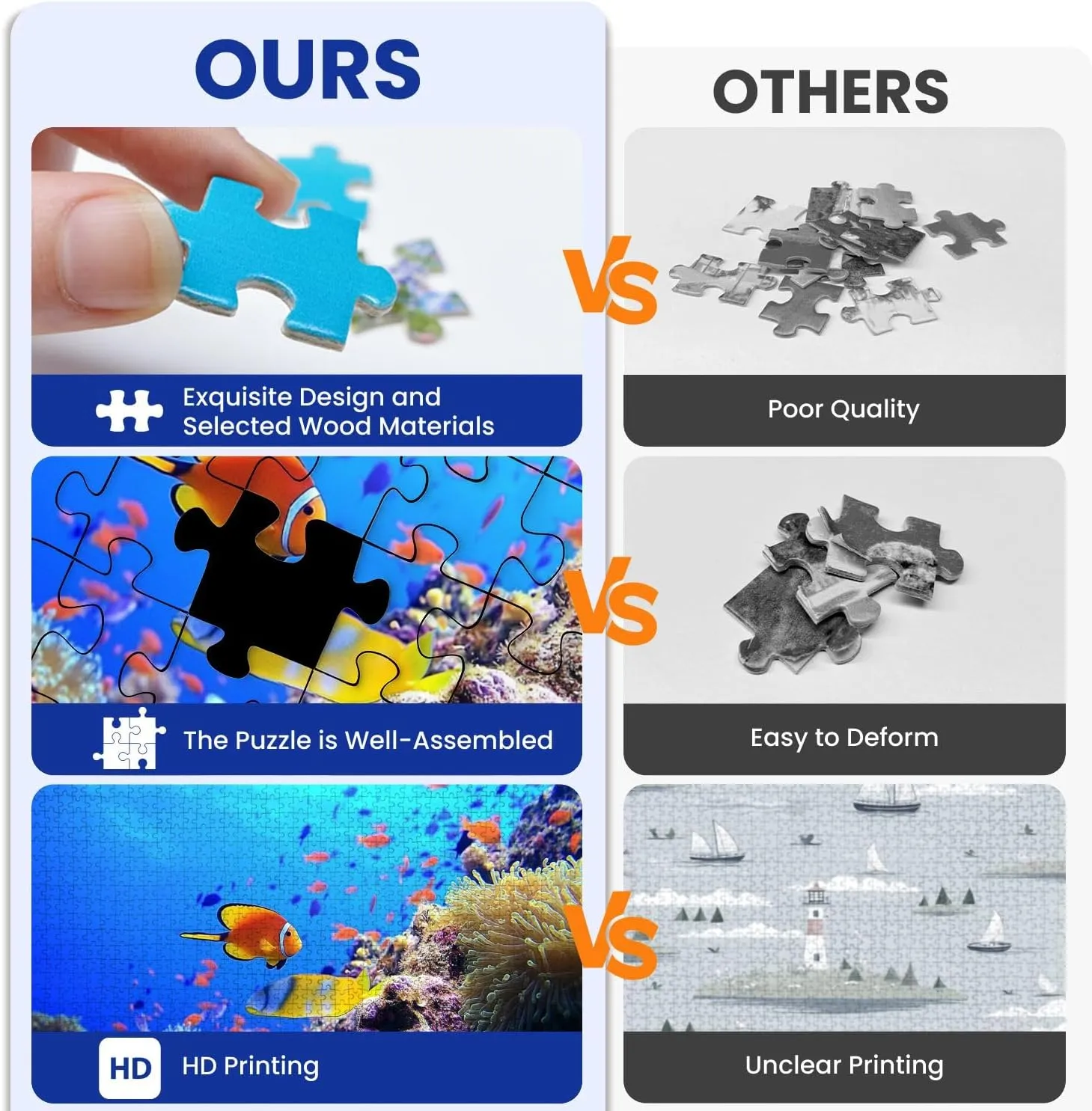 Puzzles for Adults 1000 Pieces Coral Diving Tropical Fish Wooden Jigsaw Puzzles Challenging Fun Educational Family Games Kid Toys Art Work Gift Home Decor
