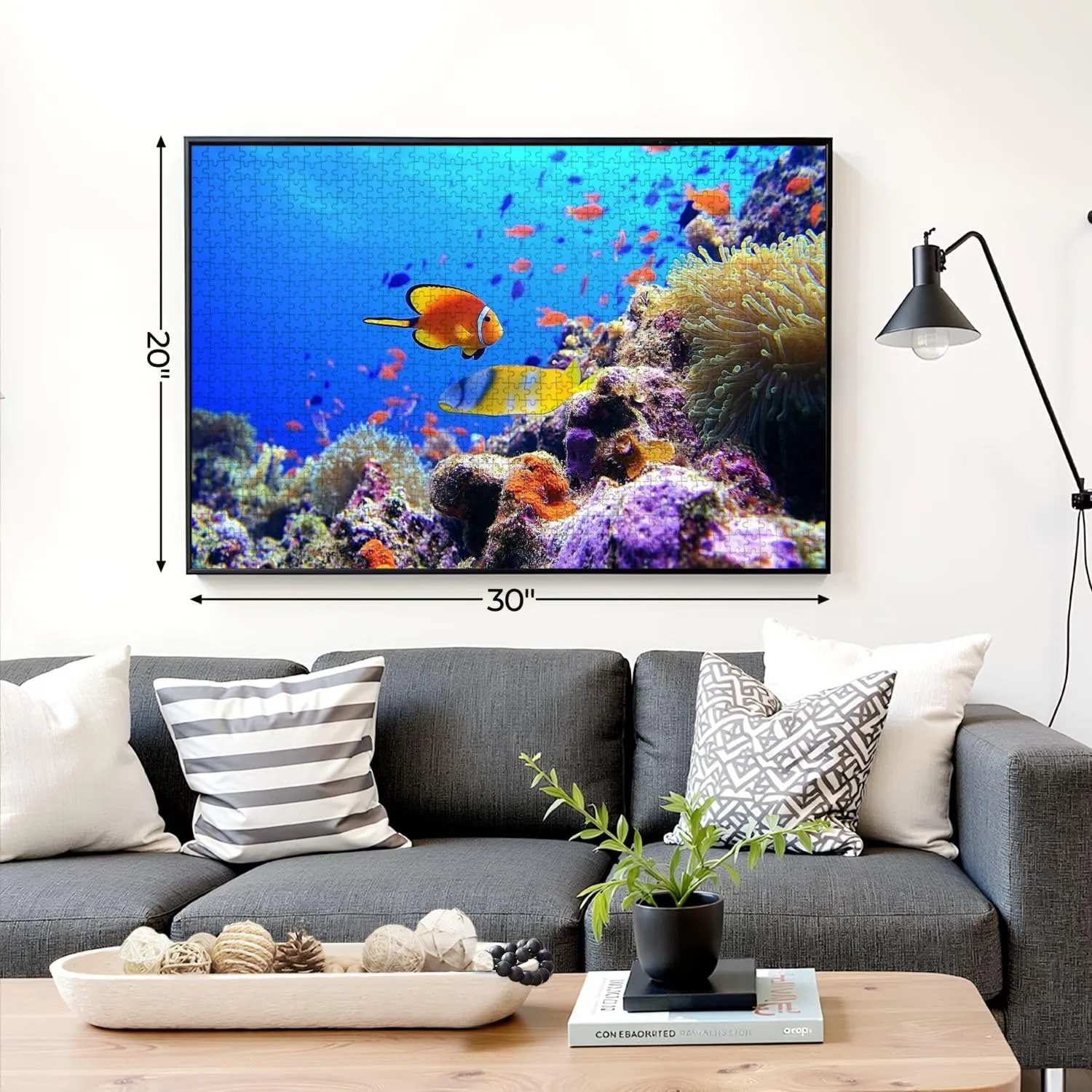 Puzzles for Adults 1000 Pieces Coral Diving Tropical Fish Wooden Jigsaw Puzzles Challenging Fun Educational Family Games Kid Toys Art Work Gift Home Decor