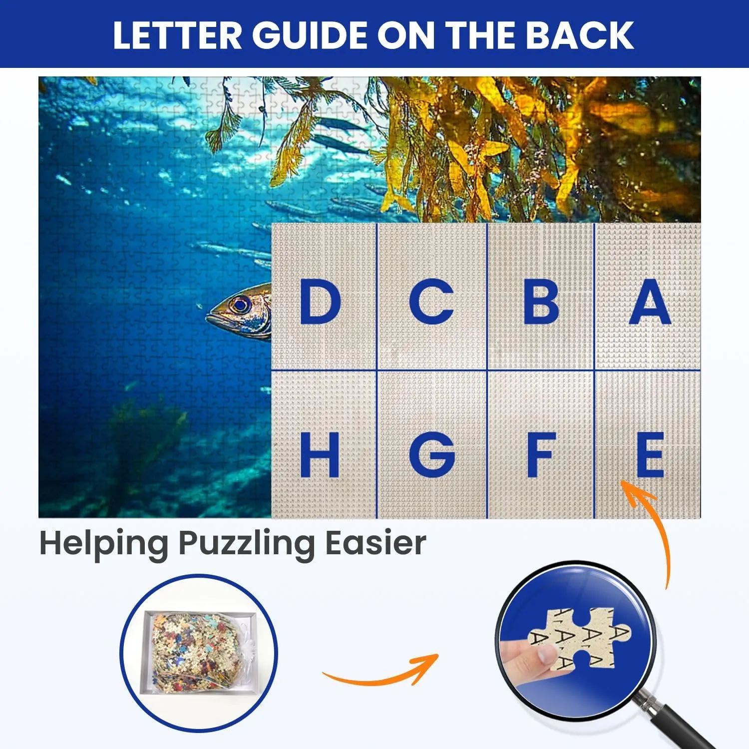 Puzzles for Adults 1000 Pieces Fish Underwater Wooden Jigsaw Puzzles Challenging Fun Educational Family Games Kid Toys Art Work Gift Home Decor