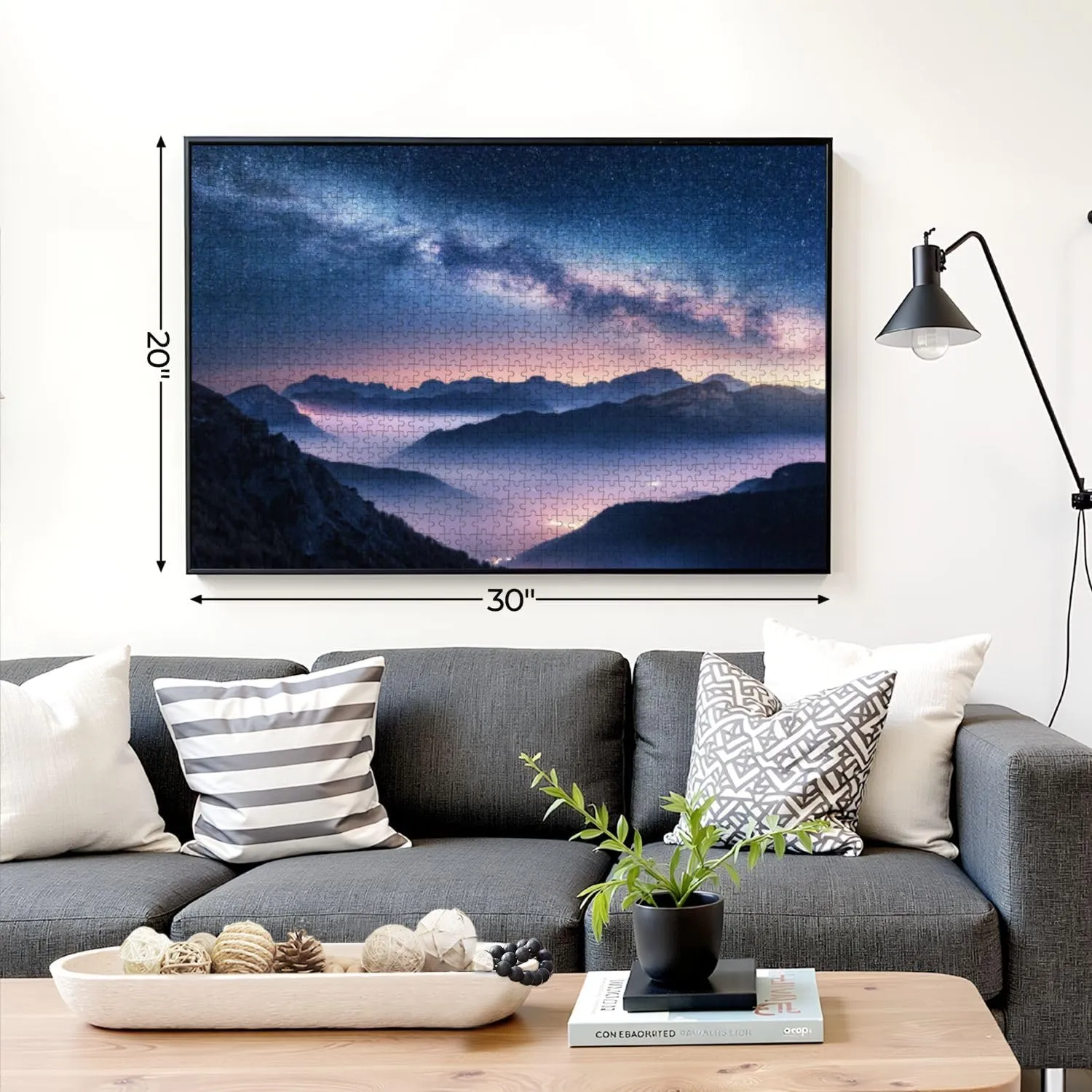 Puzzles for Adults 1000 Pieces Milky Way Mountains Fog Night Summer Landscape Foggy Alpine Mountain Wooden Jigsaw Puzzles Challenging Fun Educational Family Games Kid Toys Art Work Gift Home Decor