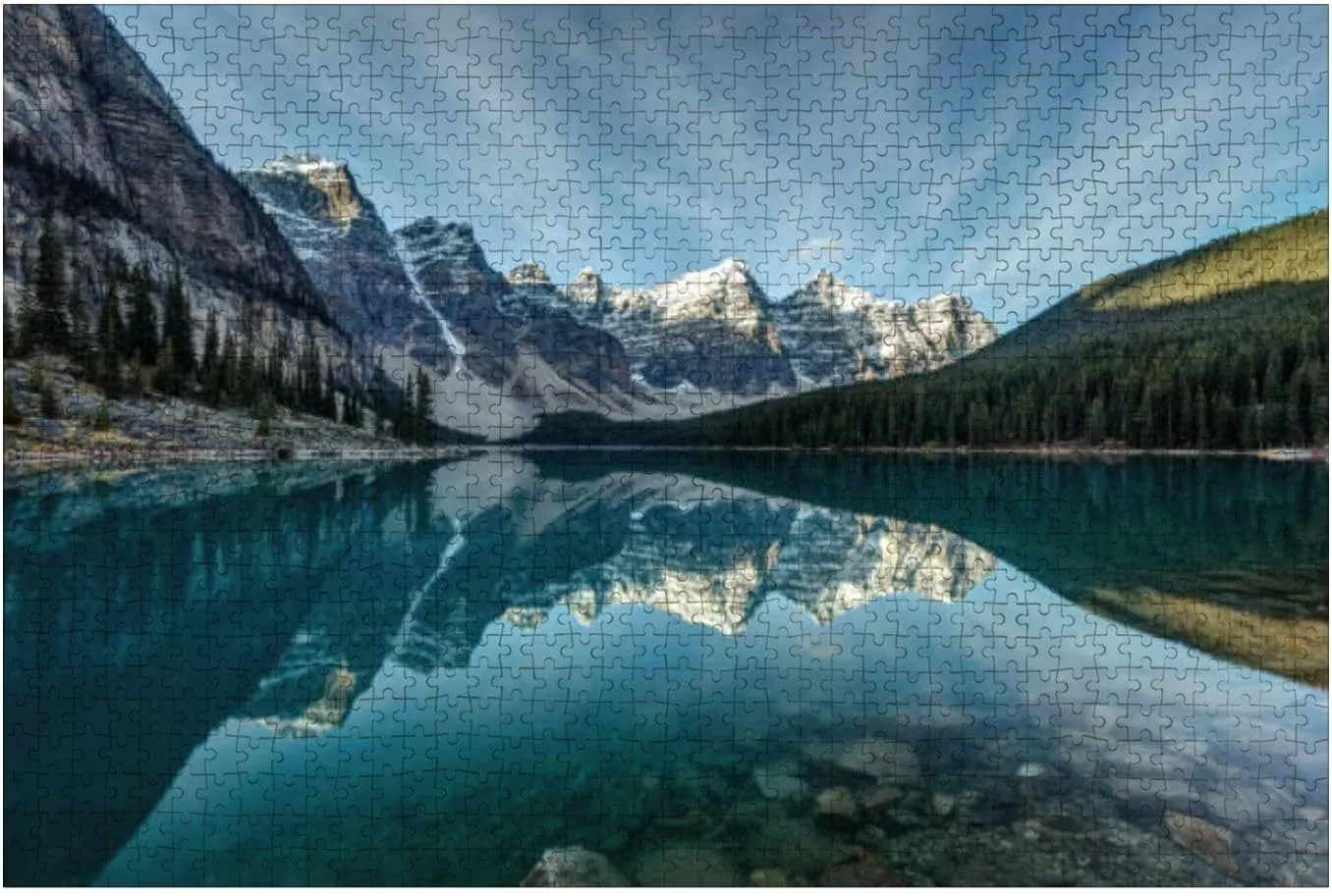 Puzzles for Adults 1000 Pieces Moraine Lake Reflection Wooden Jigsaw Puzzles Challenging Fun Educational Family Games Kid Toys Art Work Gift Home Decor