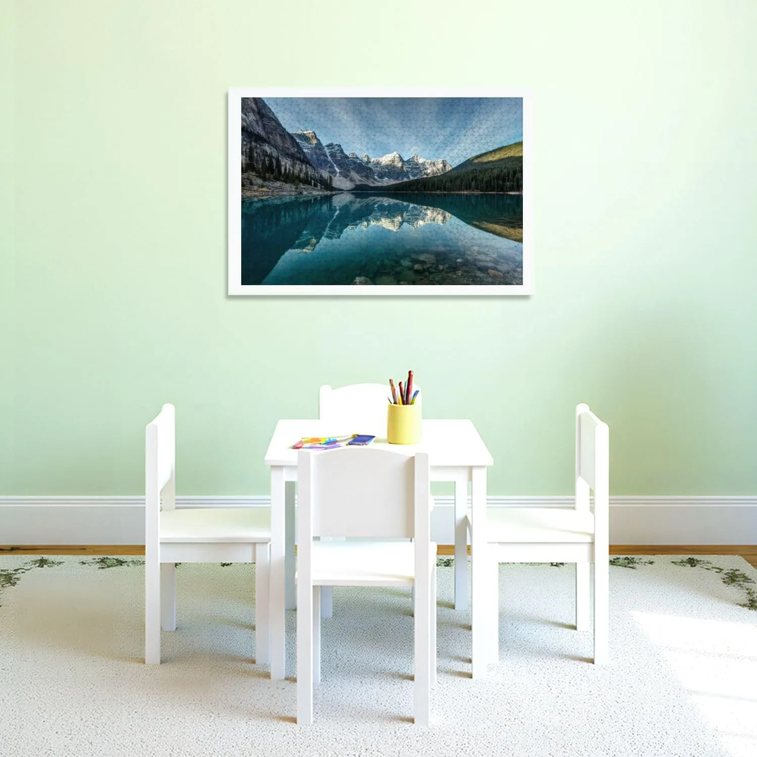 Puzzles for Adults 1000 Pieces Moraine Lake Reflection Wooden Jigsaw Puzzles Challenging Fun Educational Family Games Kid Toys Art Work Gift Home Decor
