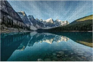 Puzzles for Adults 1000 Pieces Moraine Lake Reflection Wooden Jigsaw Puzzles Challenging Fun Educational Family Games Kid Toys Art Work Gift Home Decor