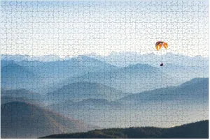 Puzzles for Adults 1000 Pieces Paraglider Mountains Wooden Jigsaw Puzzles Challenging Fun Educational Family Games Kid Toys Art Work Gift Home Decor