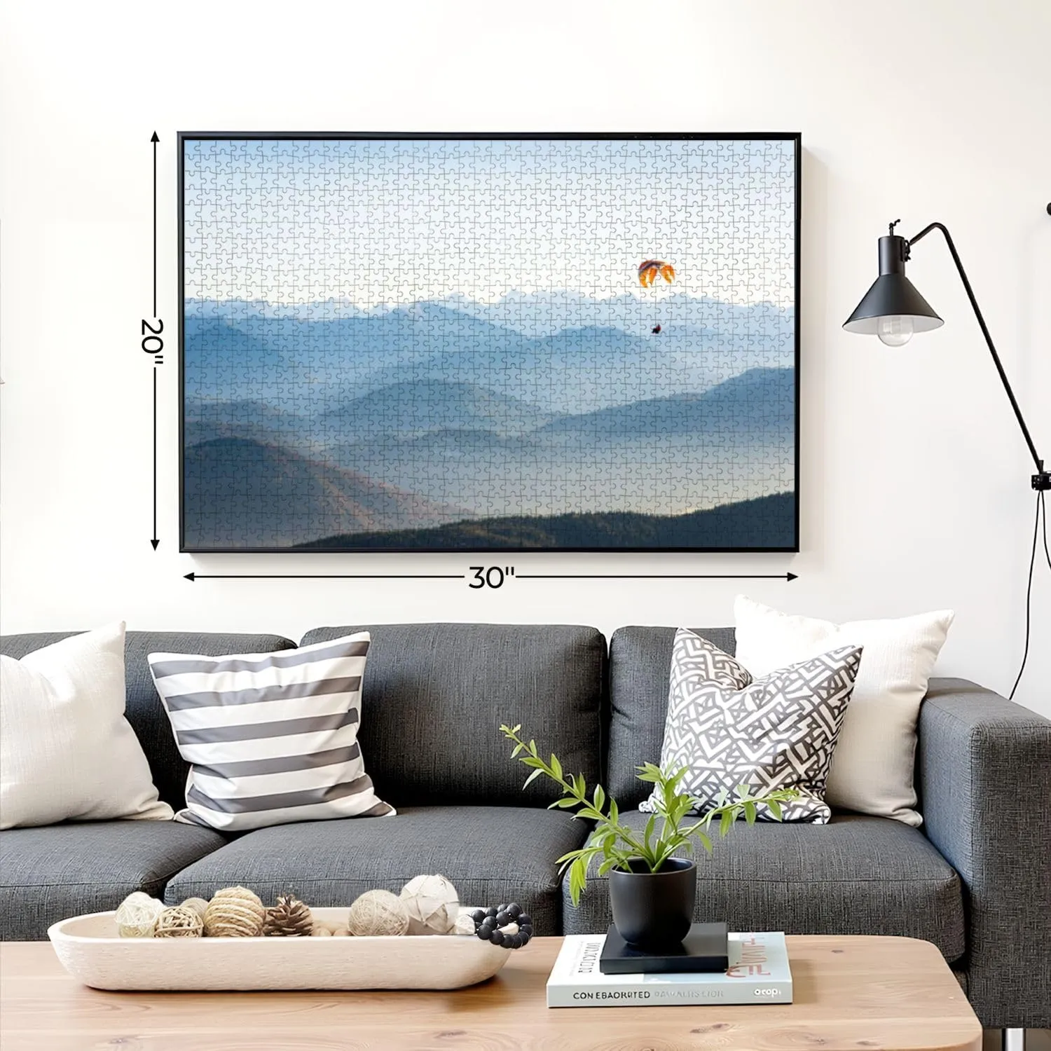 Puzzles for Adults 1000 Pieces Paraglider Mountains Wooden Jigsaw Puzzles Challenging Fun Educational Family Games Kid Toys Art Work Gift Home Decor