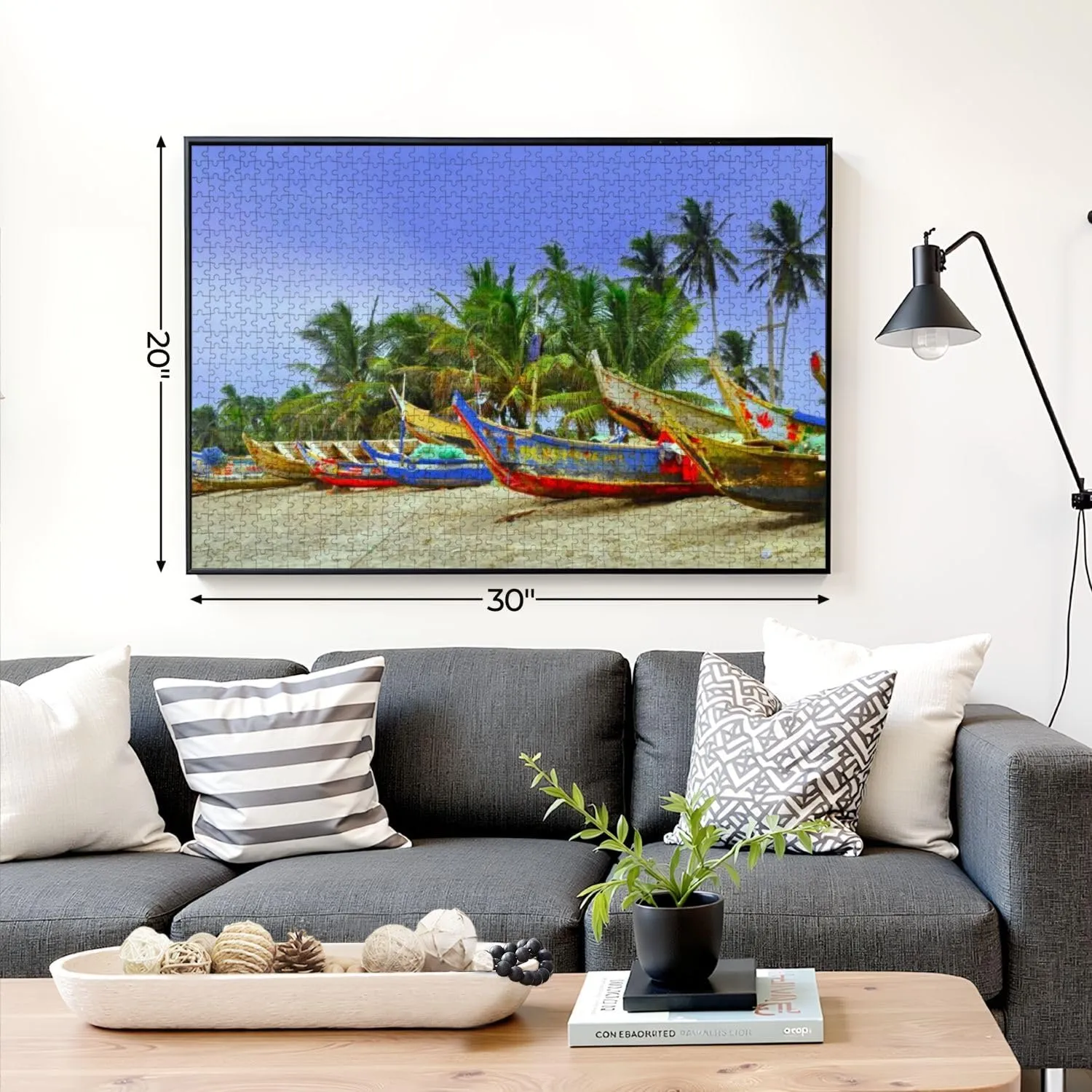 Puzzles for Adults 1000 Pieces Pirogues Traditional African Fishing Boats which Have Been Used for Wooden Jigsaw Puzzles Challenging Fun Educational Family Games Kid Toys Art Work Gift Home Decor