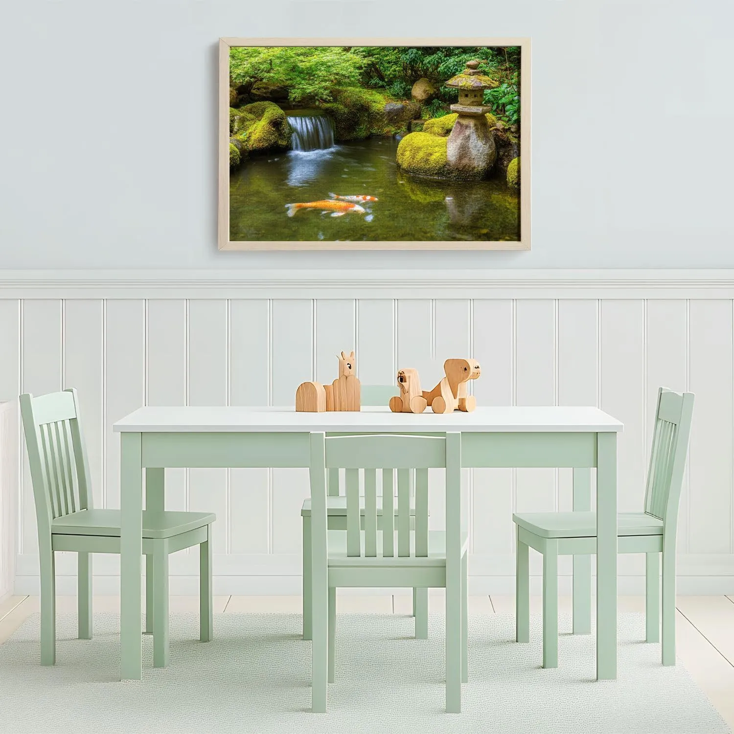 Puzzles for Adults 1000 Pieces Portland Japanese Garden Pond Fish carp Wooden Jigsaw Puzzles Challenging Fun Educational Family Games Kid Toys Art Work Gift Home Decor
