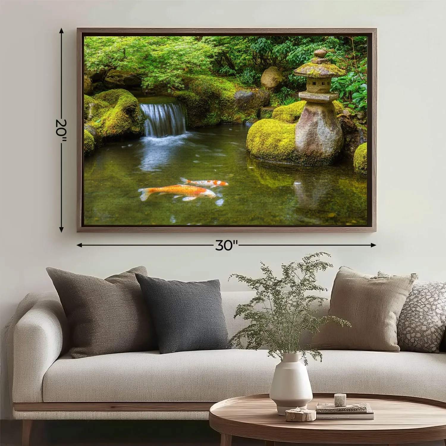 Puzzles for Adults 1000 Pieces Portland Japanese Garden Pond Fish carp Wooden Jigsaw Puzzles Challenging Fun Educational Family Games Kid Toys Art Work Gift Home Decor