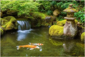 Puzzles for Adults 1000 Pieces Portland Japanese Garden Pond Fish carp Wooden Jigsaw Puzzles Challenging Fun Educational Family Games Kid Toys Art Work Gift Home Decor