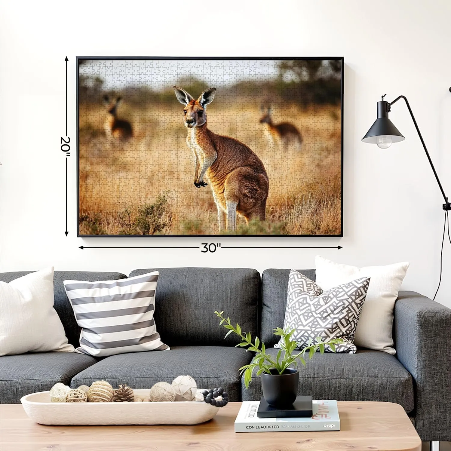 Puzzles for Adults 1000 Pieces Red Kangaroo grasslands Australian Wooden Jigsaw Puzzles Challenging Fun Educational Family Games Kid Toys Art Work Gift Home Decor