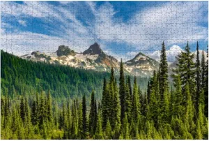 Puzzles for Adults 1000 Pieces Tatoosh Sub Alpine Forest Wooden Jigsaw Puzzles Challenging Fun Educational Family Games Kid Toys Art Work Gift Home Decor