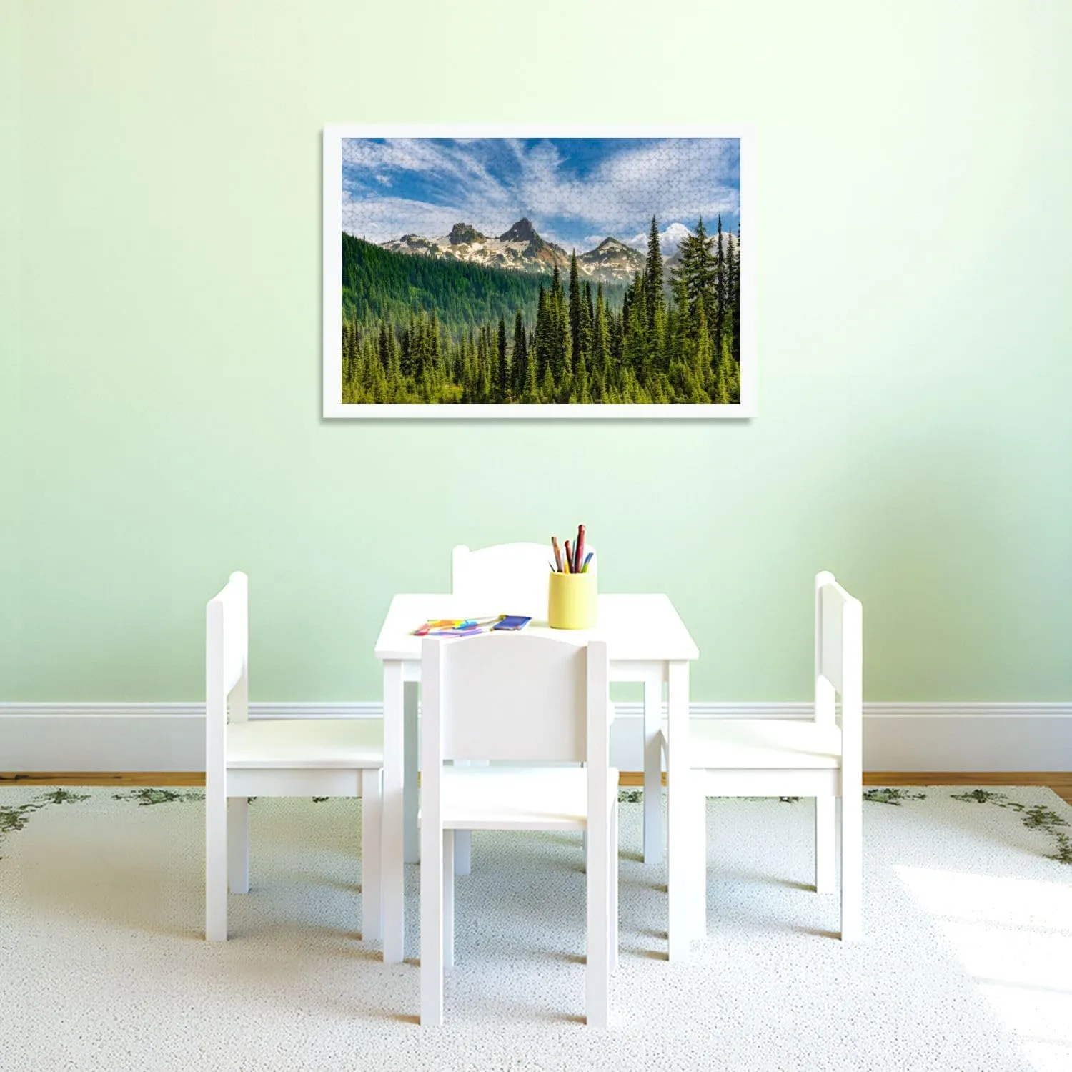 Puzzles for Adults 1000 Pieces Tatoosh Sub Alpine Forest Wooden Jigsaw Puzzles Challenging Fun Educational Family Games Kid Toys Art Work Gift Home Decor