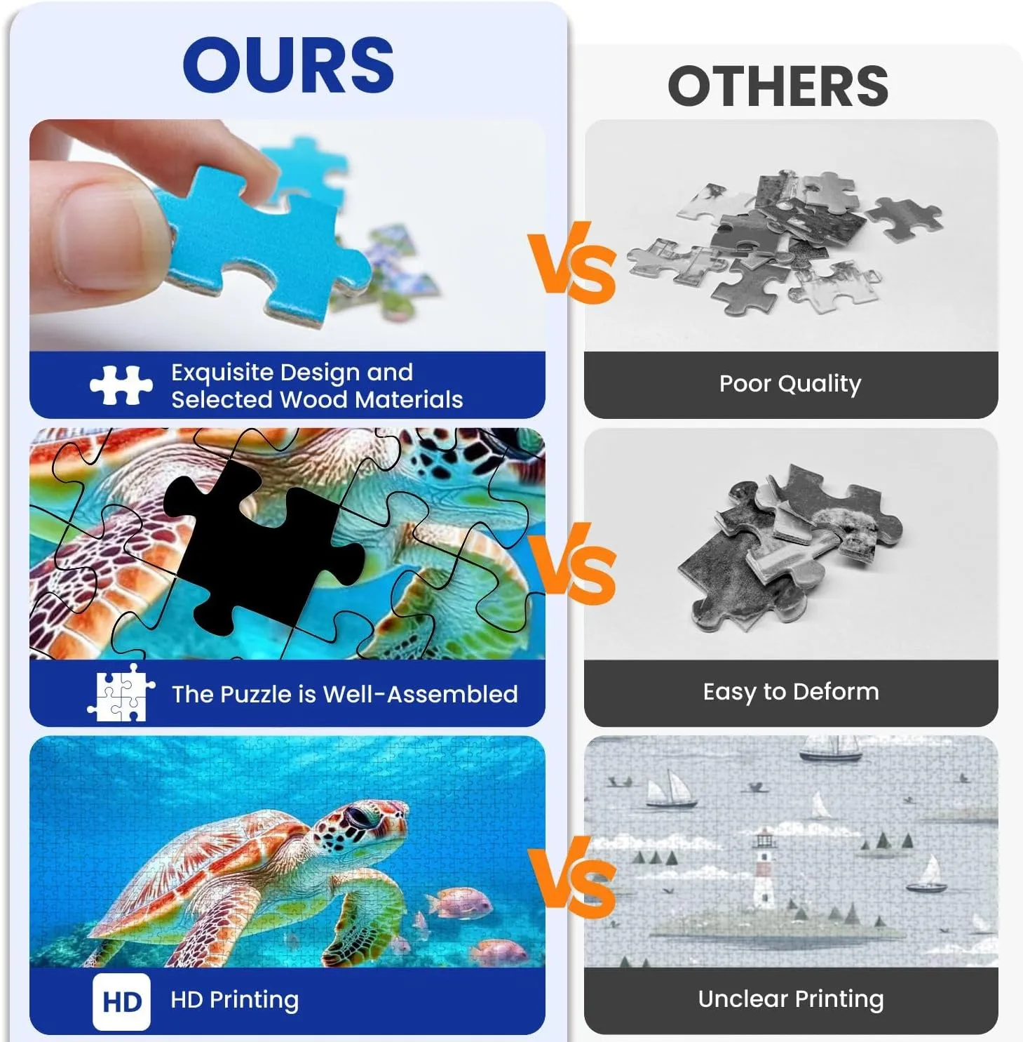 Puzzles for Adults 1000 Pieces Turtle Swimming Fish Wooden Jigsaw Puzzles Challenging Fun Educational Family Games Kid Toys Art Work Gift Home Decor