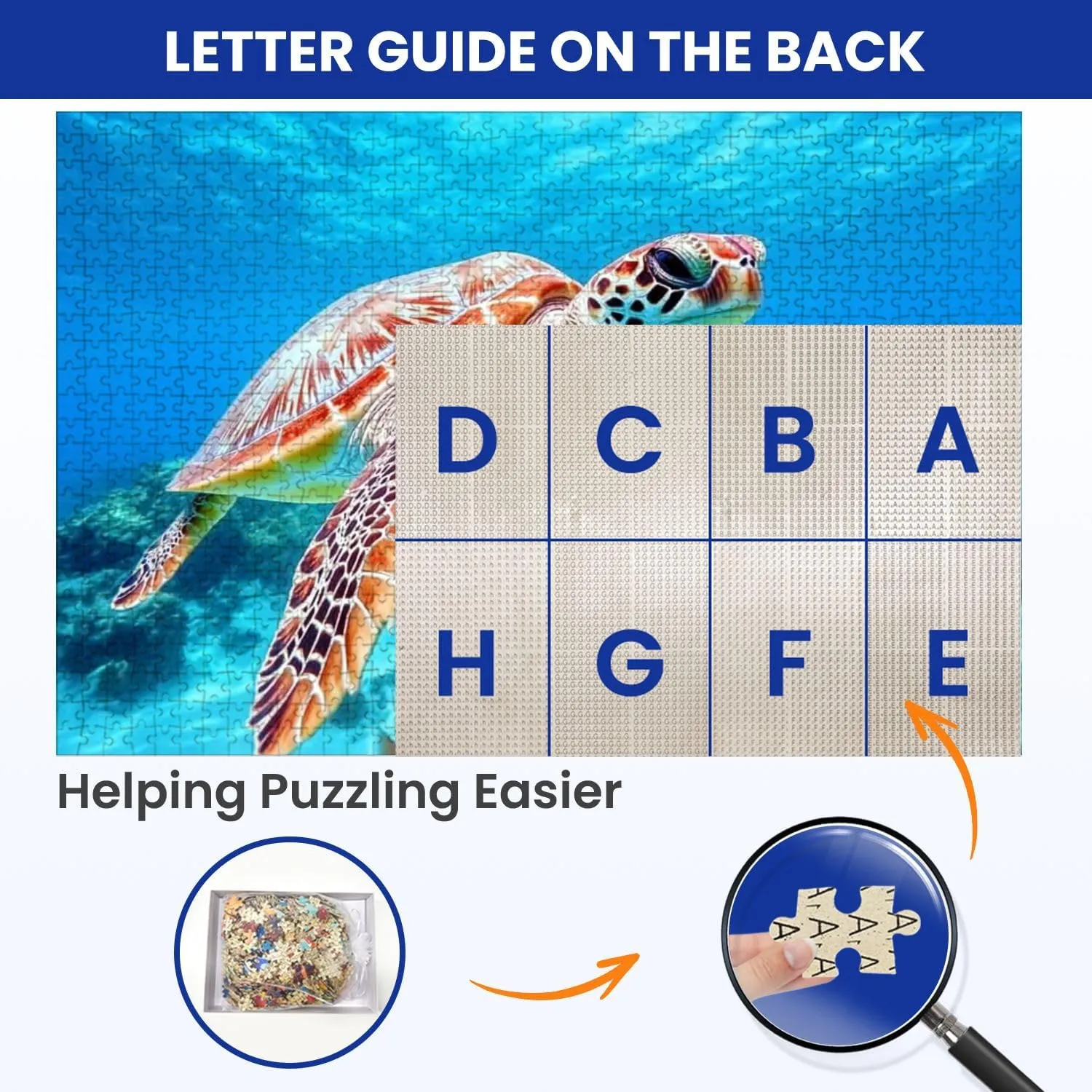Puzzles for Adults 1000 Pieces Turtle Swimming Fish Wooden Jigsaw Puzzles Challenging Fun Educational Family Games Kid Toys Art Work Gift Home Decor