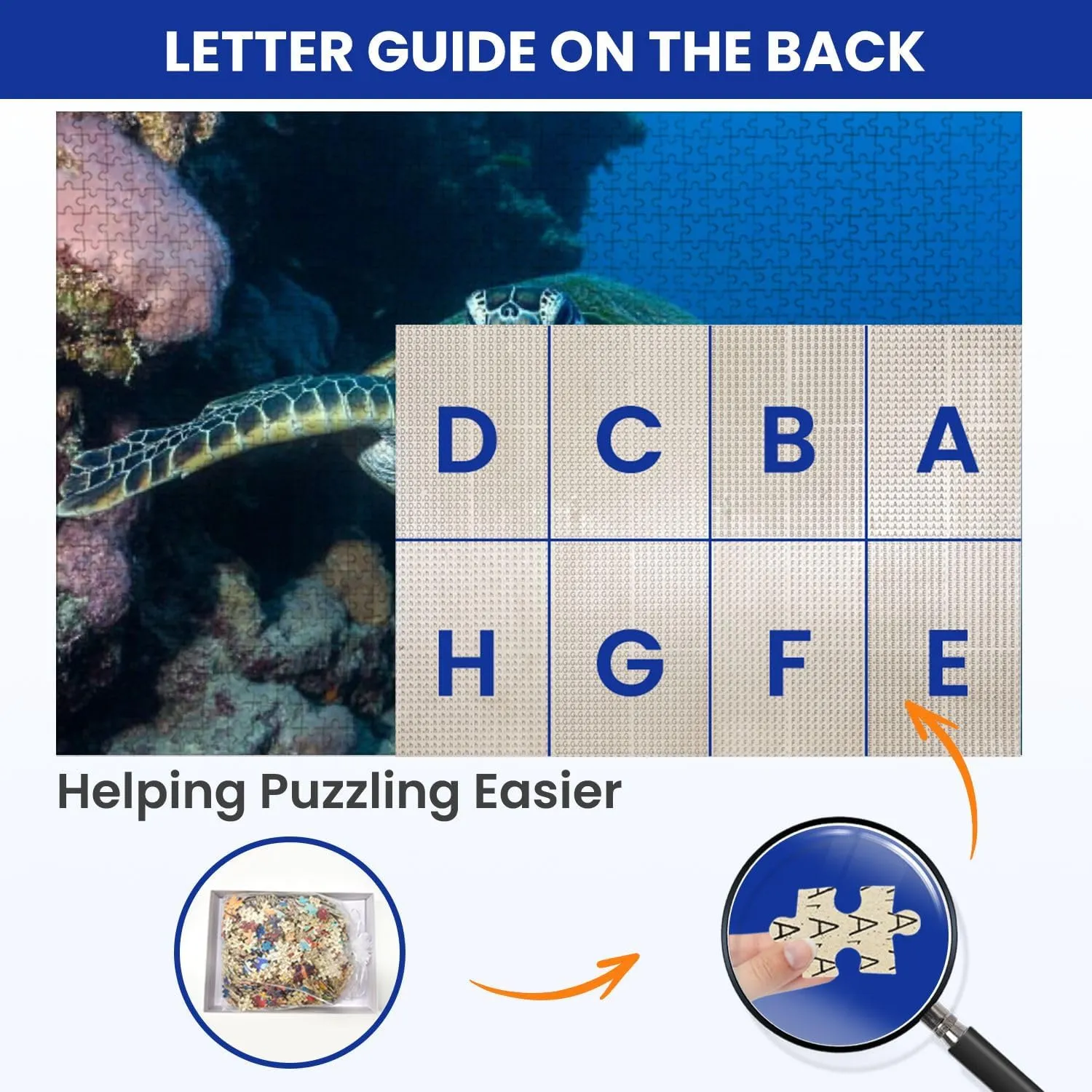 Puzzles for Adults 1000 Pieces Two Sea Turtles Swim Tandem Matching Fish Reef Wooden Jigsaw Puzzles Challenging Fun Educational Family Games Kid Toys Art Work Gift Home Decor