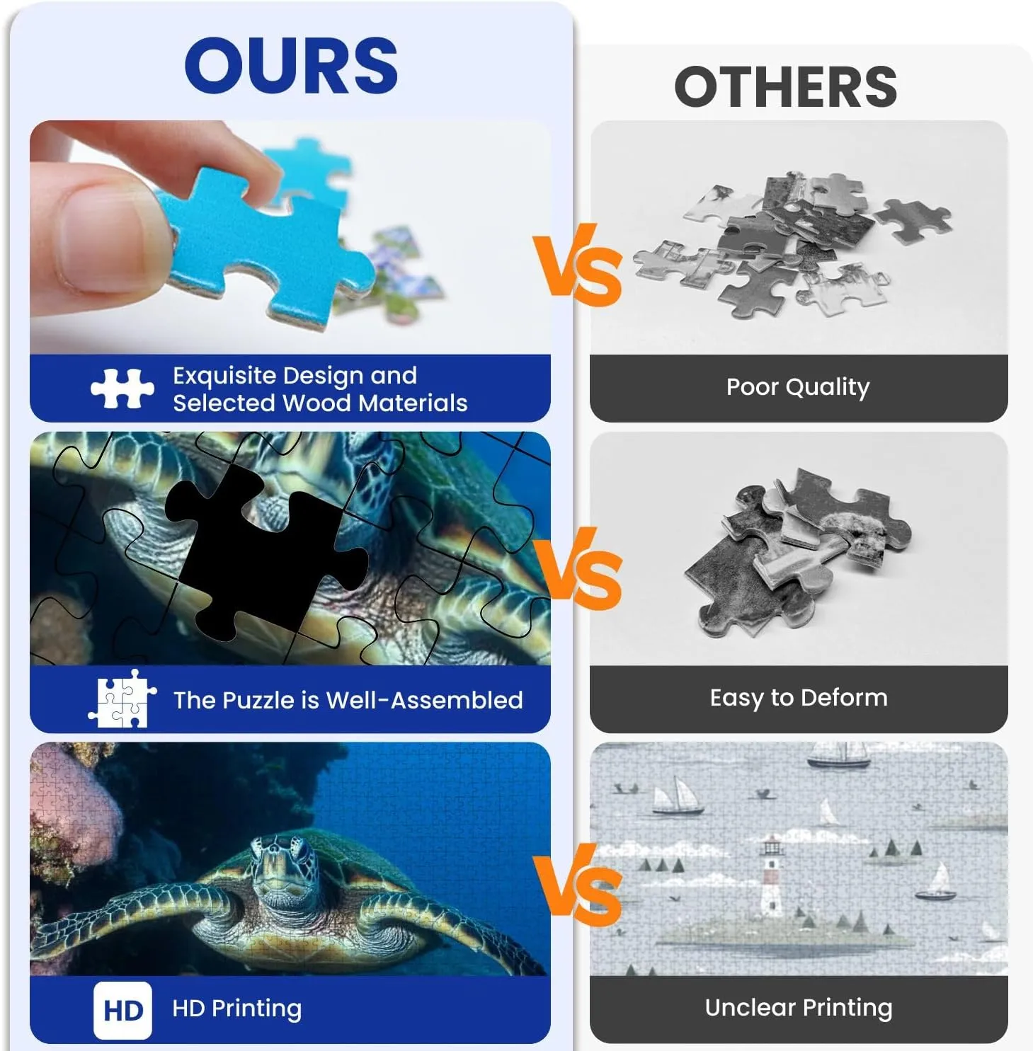 Puzzles for Adults 1000 Pieces Two Sea Turtles Swim Tandem Matching Fish Reef Wooden Jigsaw Puzzles Challenging Fun Educational Family Games Kid Toys Art Work Gift Home Decor
