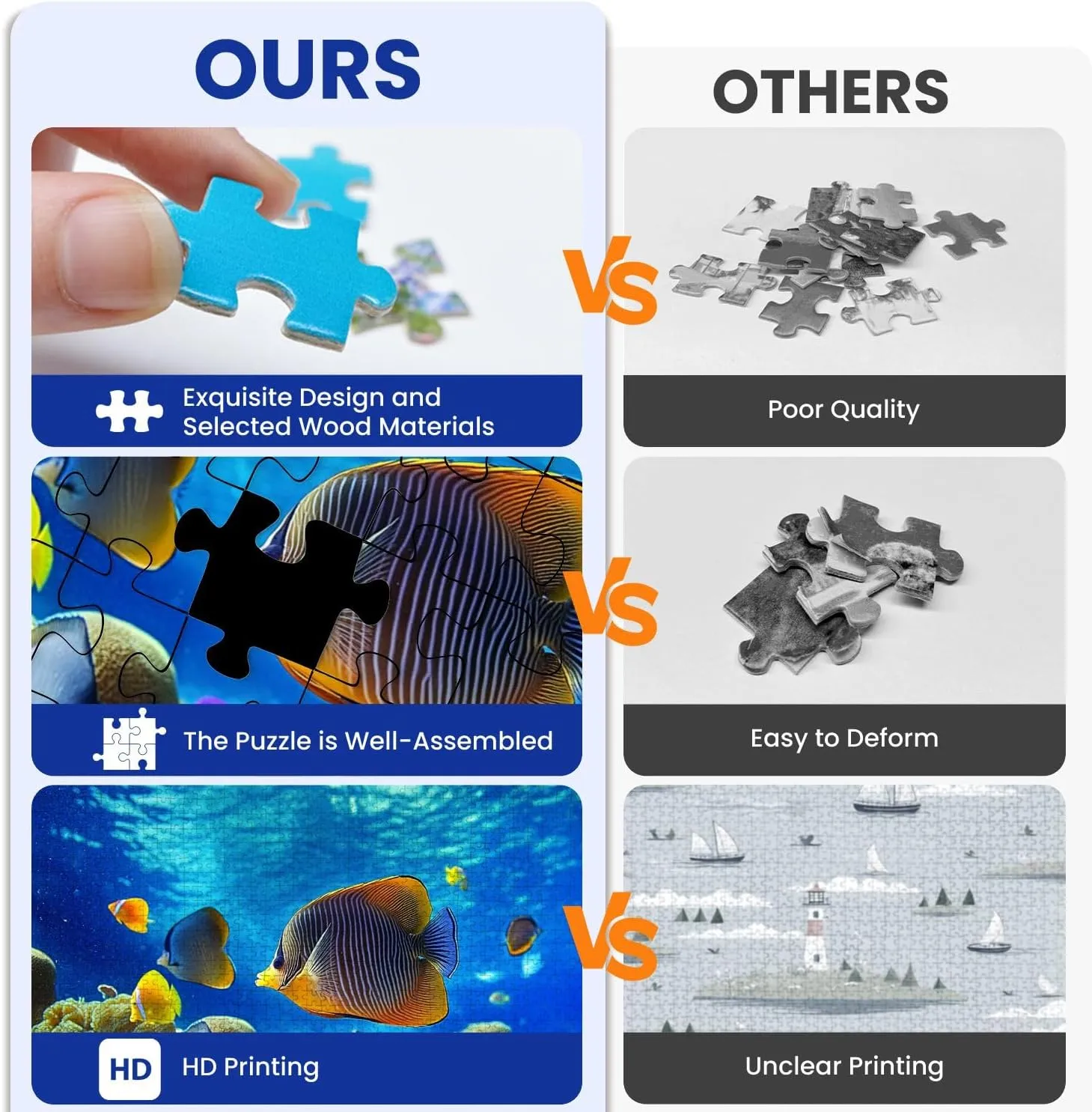 Puzzles for Adults 1000 Pieces Underwater World Corals Tropical Fish Wooden Jigsaw Puzzles Challenging Fun Educational Family Games Kid Toys Art Work Gift Home Decor