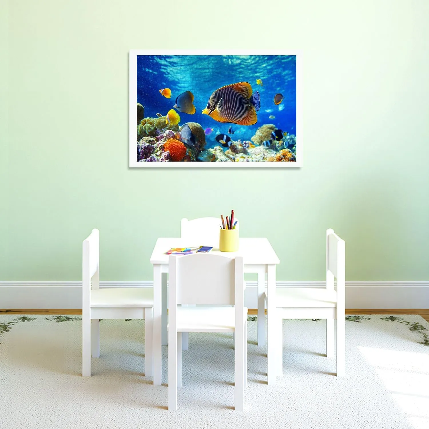 Puzzles for Adults 1000 Pieces Underwater World Corals Tropical Fish Wooden Jigsaw Puzzles Challenging Fun Educational Family Games Kid Toys Art Work Gift Home Decor