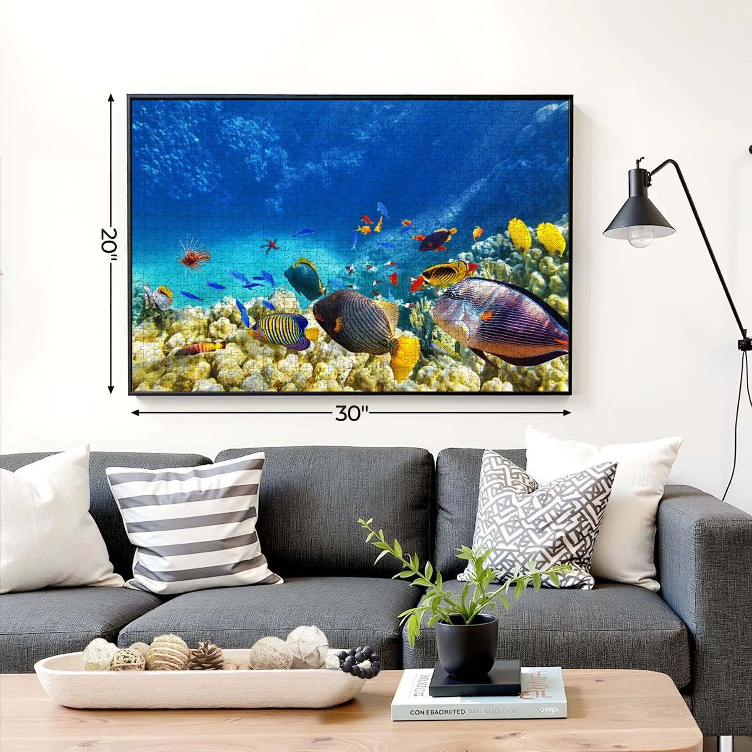 Puzzles for Adults 1000 Pieces Underwater World Corals Tropical Fish Wooden Jigsaw Puzzles Challenging Fun Educational Family Games Kid Toys Art Work Gift Home Decor