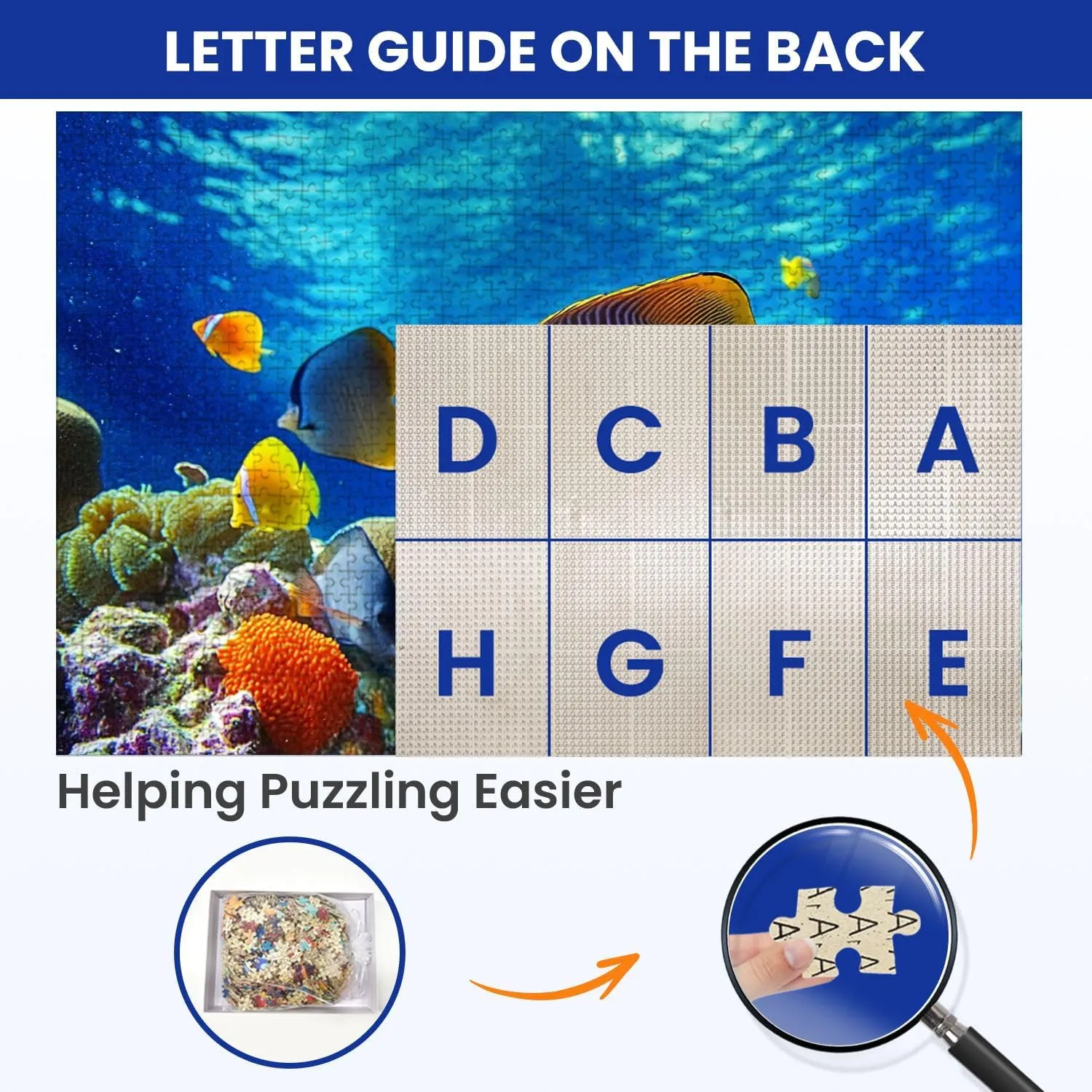 Puzzles for Adults 1000 Pieces Underwater World Corals Tropical Fish Wooden Jigsaw Puzzles Challenging Fun Educational Family Games Kid Toys Art Work Gift Home Decor